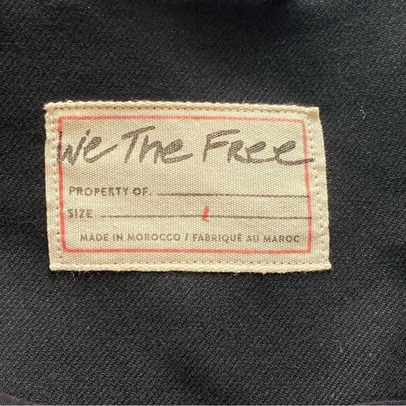 Free People We the Free Black Block Party Crop Blazer Size Large - Picture 9 of 13
